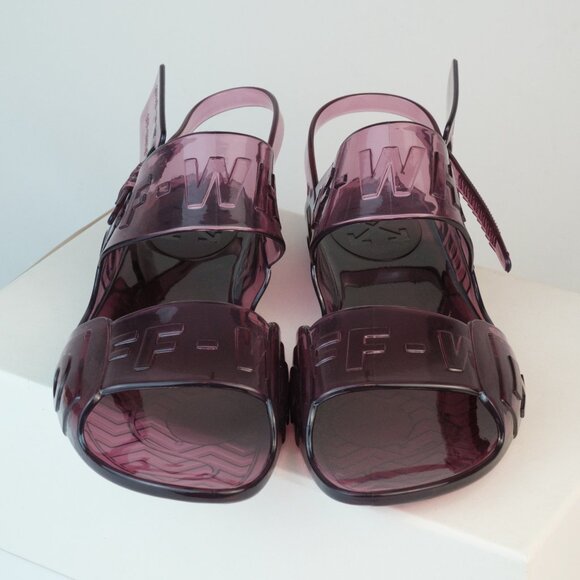 Off-White ℅ Virgil Abloh Logo Slingback Jelly Sandals, Lavender, EU 42 - Picture 3 of 12